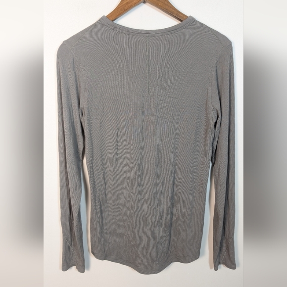Lululemon Gray Rover Hold On Tight Ribbed Long Sleeve Tee Shirt Size 12 - Picture 5 of 13